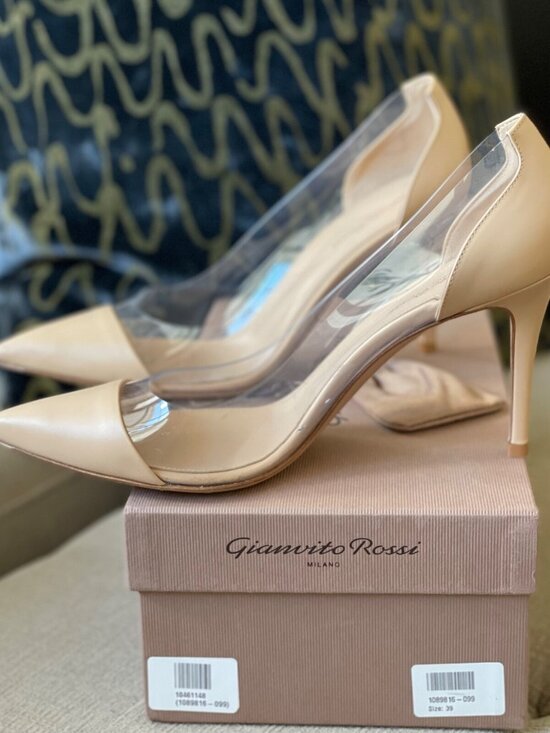 Gianvito Rossi Shoes - Gianvitto Rossi Plexi 85 Nude Pumps